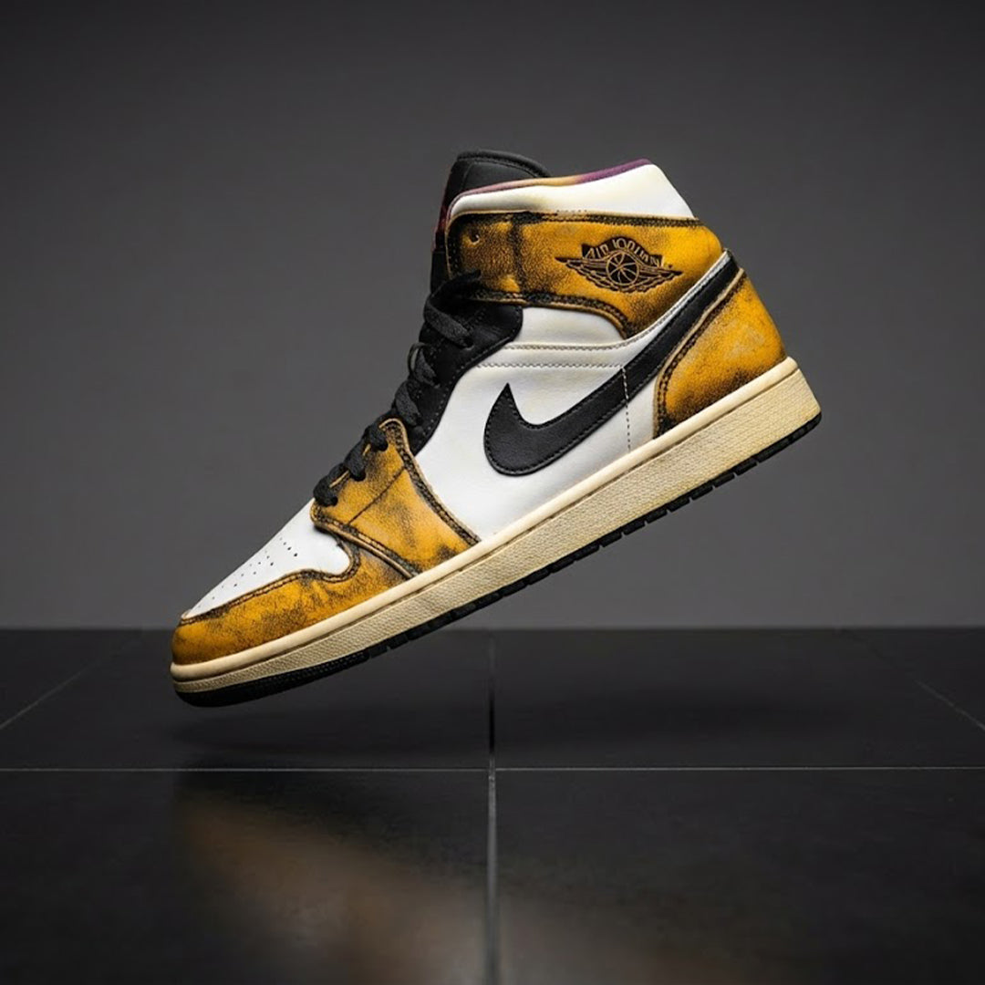 Nike Air Jordan 1 Mid SE "Wear-Away - Taxi"